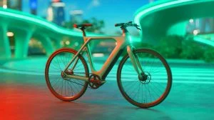 Illustration de l'innovation d'un vélo électrique sans batterie fonctionnant avec des supercondensateurs. Image réalisée par IA.