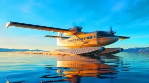 Illustration de l'hydravion AG600, le plus grand du monde, conçu par la Chine. Image réalisée par IA.