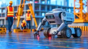 Illustration de l'innovation du robot CivDot de Civ Robotics dans le secteur de la construction. Image réalisée par IA.