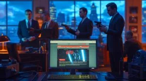 Illustration de l'utilisation d'un site de fans de Star Wars par la CIA pour communiquer avec ses espions. Image réalisée par IA.