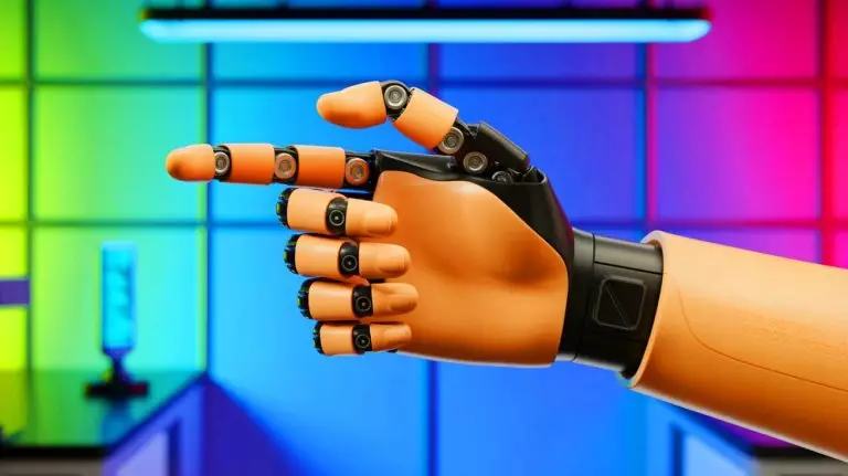 Illustration de la main robotique ultra-légère développée par le Korea Institute of Machinery and Materials. Image réalisée par IA.