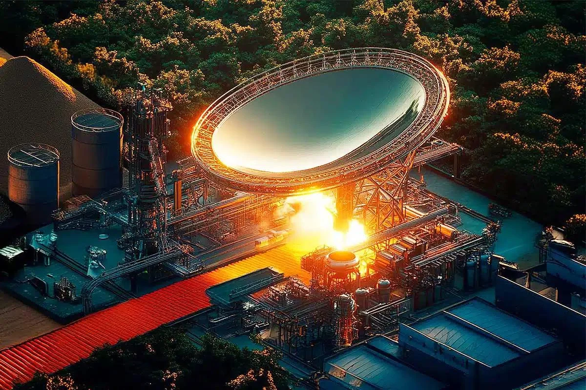 Un système de concentration solaire atteignant des températures très élevées.
