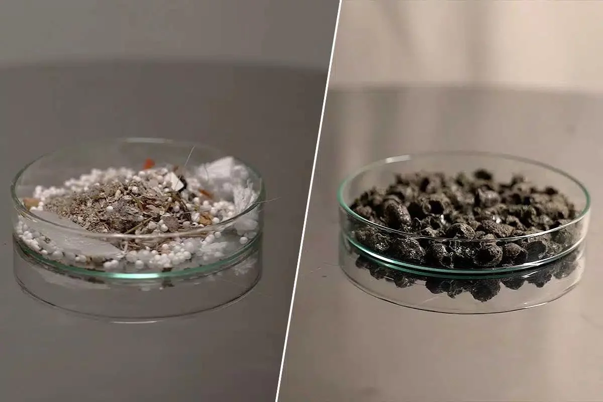 Des déchets transformés en roche inerte et propre grâce à la technologie Heliosand.