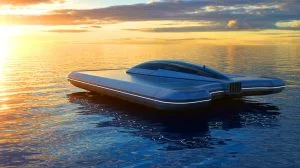 « Elle veut réinventer la navigation en haute mer » : cette startup américaine mise sur un concept radical pour transporter plus vite Illustration de l'aéroglisseur électrique Regent Viceroy Seaglider en pleine mer. Image réalisée par IA.