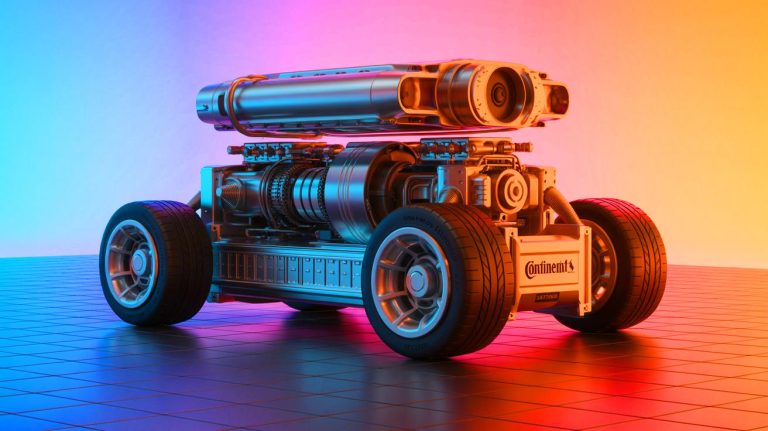 Illustration de la technologie de capteur de température du rotor e-Motor de Continental pour véhicules électriques. Image réalisée par IA.