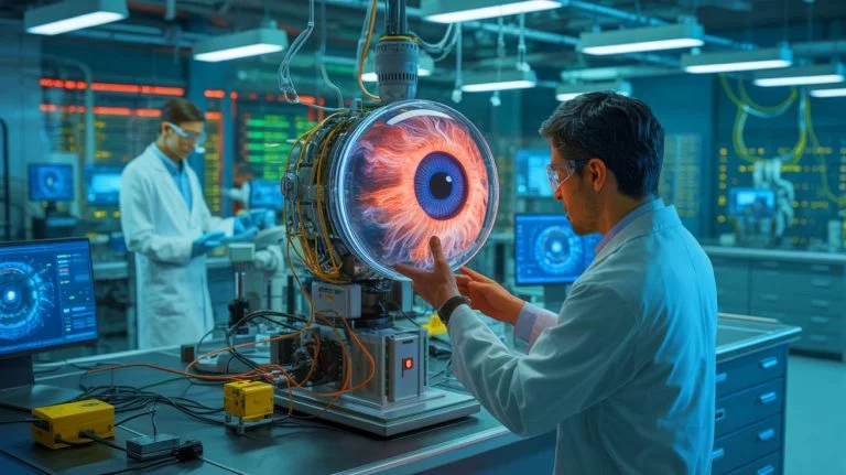 « Les machines voient ce que l’humain ignore » : l’aveu glaçant du concepteur du capteur chinois ultra-puissant Illustration de l'innovation d'un capteur bio-inspiré chinois pour la vision artificielle, générée par intelligence artificielle.