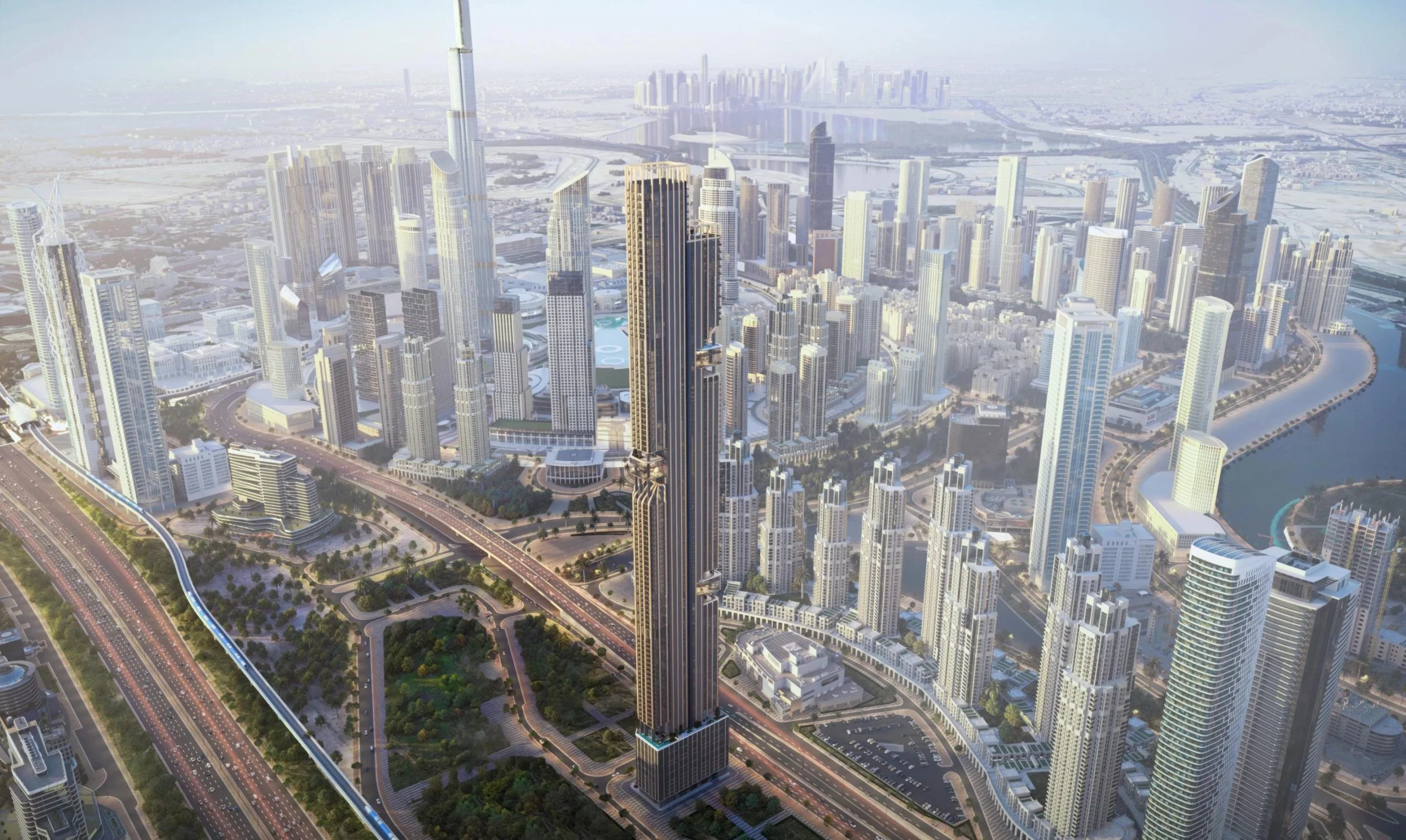 Les Downtown Residences s'élèveront à une hauteur impressionnante de 445 m, plaçant ce projet parmi les gratte-ciels résidentiels les plus hauts au monde.