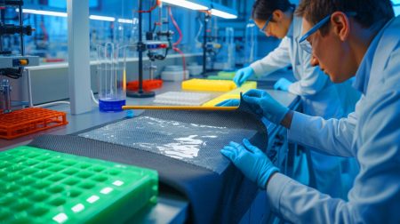 Illustration d'un revêtement antiadhésif innovant développé à Toronto, générée par intelligence artificielle.