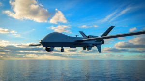 Illustration d'un drone Ultra en mission de reconnaissance, générée par intelligence artificielle.