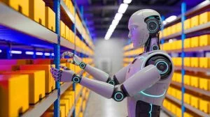 « Cet androïde pourrait remplacer votre collègue » : un nouveau robot humanoïde exécute des tâches de précision avec une rapidité inégalée dans le monde industriel Illustration de KR1, le robot humanoïde autonome de Kinisi Robotics, conçu pour optimiser les opérations en entrepôt.