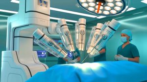 Illustration de la chirurgie autonome réalisée par un robot, générée par intelligence artificielle.