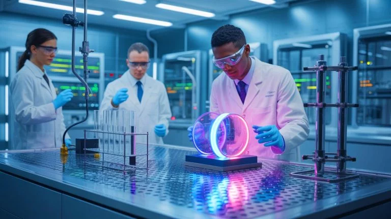 Illustration de la nouvelle technologie d'alliage platine-cobalt pour la production d'hydrogène, générée par intelligence artificielle.