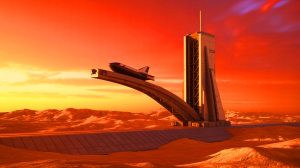 Illustration de la technologie de rampe magnétique d'Auriga Space générée par intelligence artificielle.