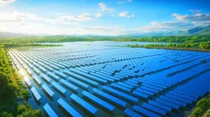 Illustration de la ferme solaire-piscicole en Chine, générée par intelligence artificielle.
