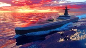 Illustration de la flotte de navires autonomes Marauder des États-Unis. Image réalisée par IA.