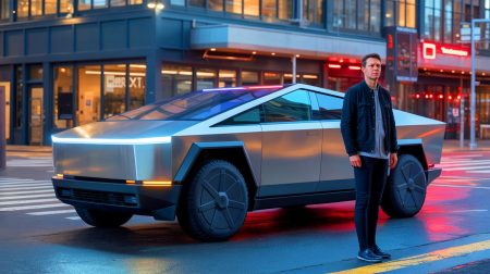 Illustration de la critique de Martin Eberhard sur le Cybertruck de Tesla et ses réflexions sur la stratégie de l'entreprise.