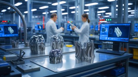 Illustration de l'optimisation des alliages de titane pour l'impression 3D avancée.