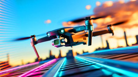 Illustration de l'innovation en intelligence artificielle appliquée aux drones autonomes.