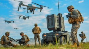 Illustration de la modernisation des systèmes de défense des Marines face à la menace des drones.