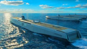 Illustration de navires nucléaires révolutionnaires offrant une autonomie énergétique sans précédent.