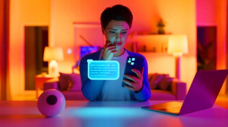 Illustration de l'impact de l'intelligence artificielle sur l'authenticité des communications humaines.