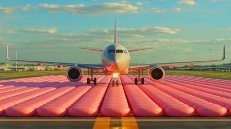 Illustration de l'utilisation du béton guimauve pour sécuriser les pistes d'atterrissage.