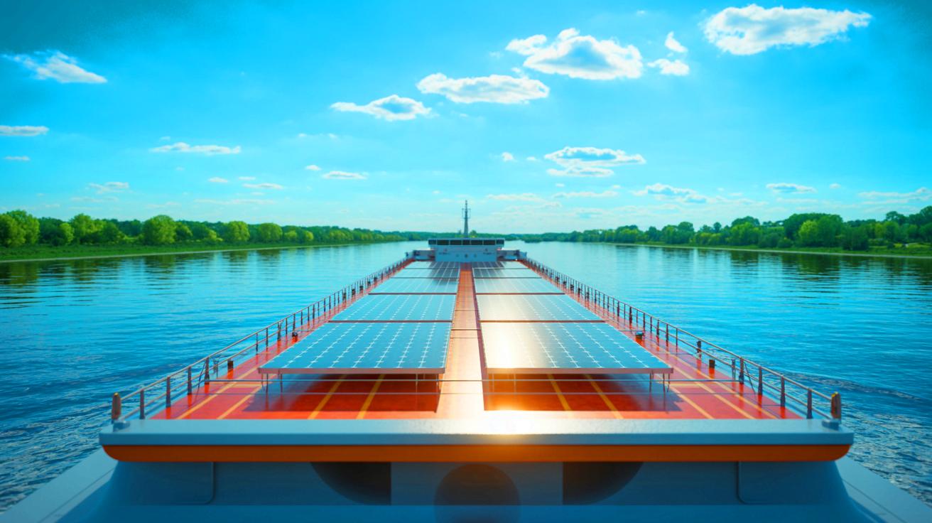 Ce nouveau cargo, propulsé par « la puissance inédite de 192 panneaux solaires », attise tensions et espoirs dans l’industrie maritime mondiale