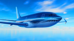 Illustration de la peau aérodynamique inspirée des requins développée par une société australienne pour réduire la consommation de carburant des avions.