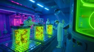 Illustration de la transformation des déchets nucléaires en tritium pour la fusion nucléaire.