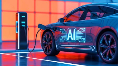 Illustration de l'impact de l'intelligence artificielle sur la sécurité des véhicules électriques.