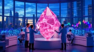 Illustration de l'avancée des matériaux ultradurs synthétisés en Chine défendant le diamant.
