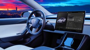 Illustration de la réinstallation optionnelle des leviers de clignotants sur une Tesla Model 3.