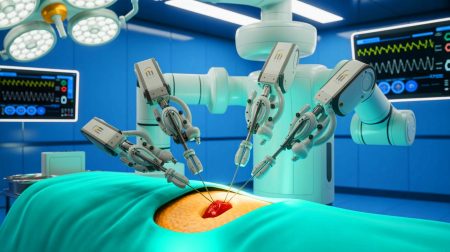 Illustration de la réalisation autonome d'une ablation de la vésicule biliaire par un robot chirurgical entraîné.