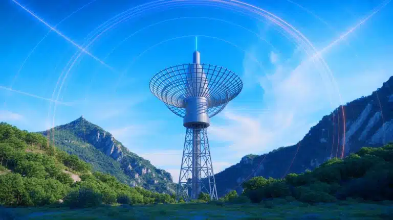Illustration de l'utilisation de technologies électromagnétiques avancées pour l'exploration minière en profondeur en Chine.