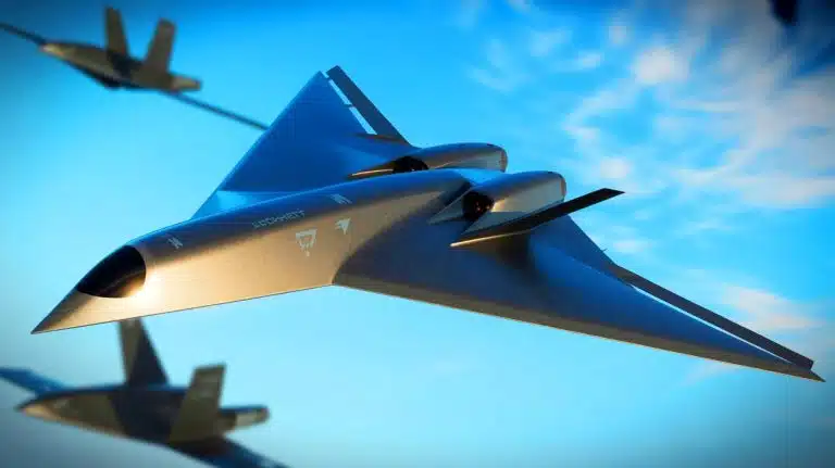Illustration de la présentation du drone furtif autonome Vectis par Lockheed Martin.