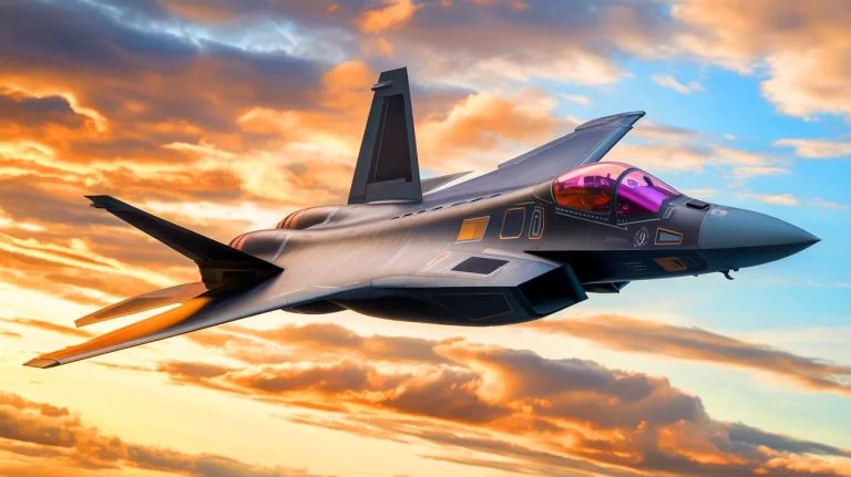 Illustration de l'avion de chasse F/A-XX et ses avancées technologiques.