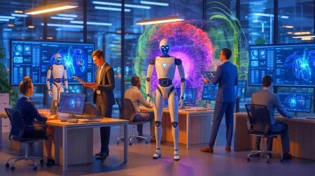 Illustration de l'impact de l'intelligence artificielle sur le marché de l'emploi.