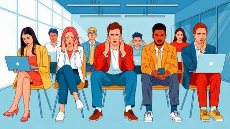 Illustration de la génération Z confrontée au stress élevé dans le monde du travail.