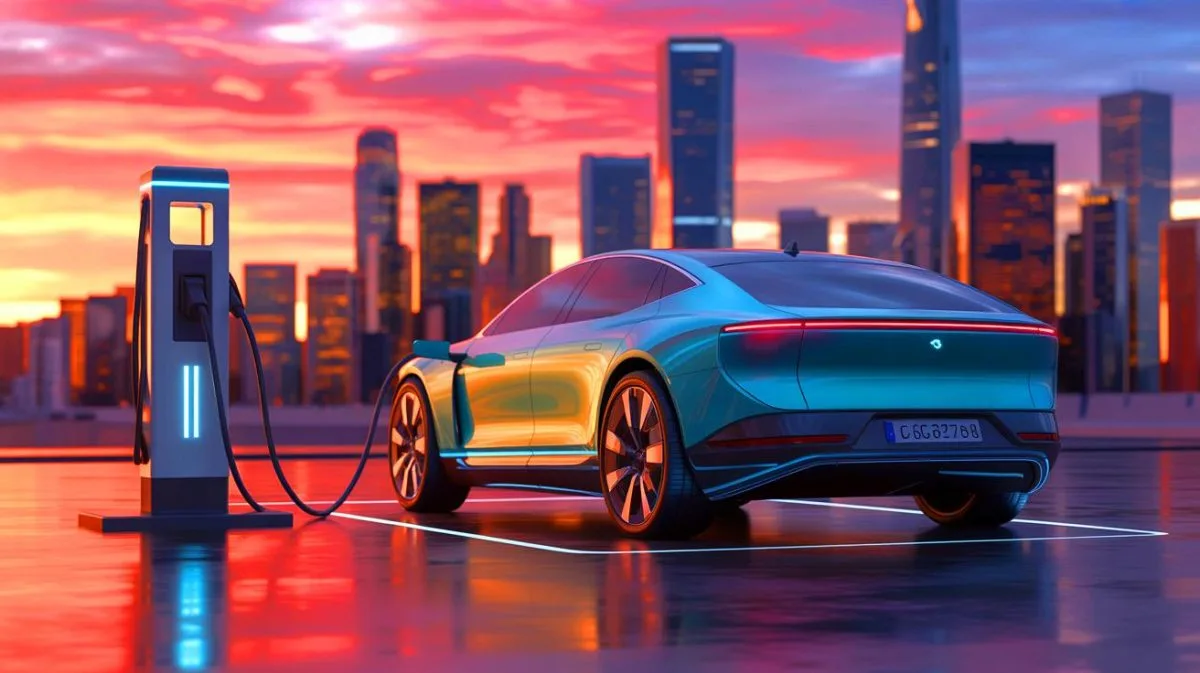 Illustration de l'innovation des batteries au lithium-métal pour véhicules électriques.