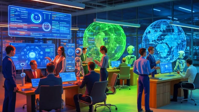 Illustration de l'intégration croissante de l'intelligence artificielle dans les opérations des départements informatiques.