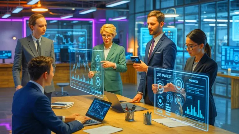 Illustration de la future plateforme d'emploi d'OpenAI utilisant l'intelligence artificielle.