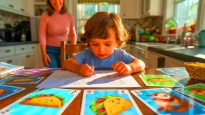 Illustration de la création d'un jeu de société par un enfant de 7 ans devenu un succès commercial.
