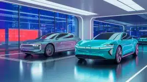 « La Chine détruit nos constructeurs automobiles » : l’industrie française s’effondre face aux voitures électriques chinoises envahissantes Illustration de la concurrence croissante entre les constructeurs automobiles européens et chinois dans le marché des véhicules électriques.