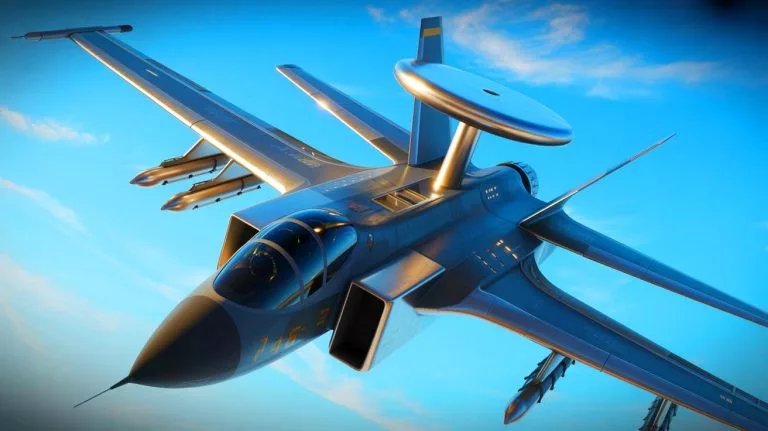 Illustration de la technologie de radar intelligent alimenté par intelligence artificielle pour avions militaires.