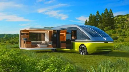 Illustration de l'innovant camping-car électrique conçu par Pininfarina et AC Future.