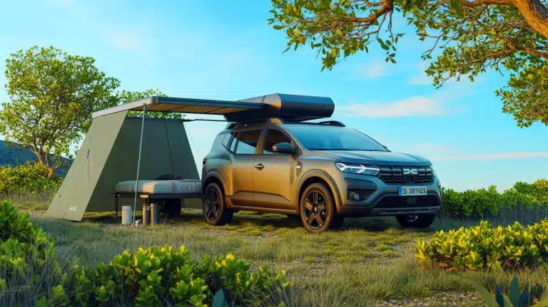 Illustration de l'innovation camping avec le pack sommeil InNature de Dacia.