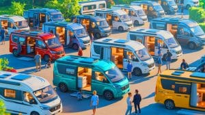 Illustration de la diversité des modèles de camping-cars proposés par Across Car.