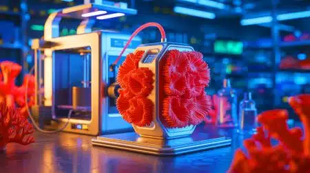Illustration de la conception innovante d'une cellule à combustible céramique inspirée des coraux.