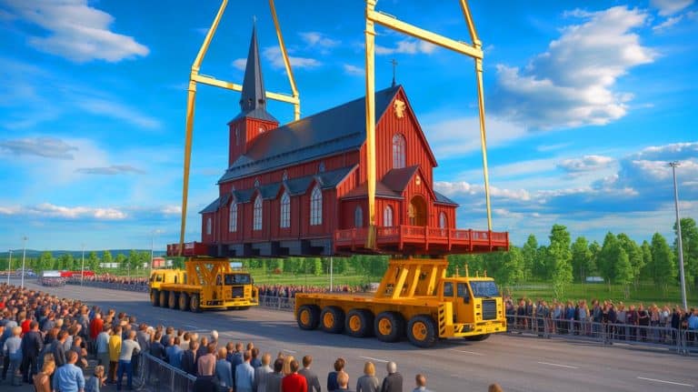 « C&rsquo;est une église de 713 tonnes qui voyage dans les airs » : la Suède déplace ce monument historique entier devant des milliers de spectateurs ébahis