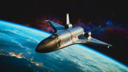 Illustration de l'avion spatial autonome X-37B et des enjeux géopolitiques associés.